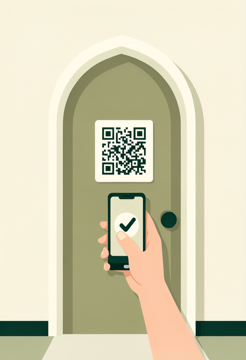 A phone scanning a QR code